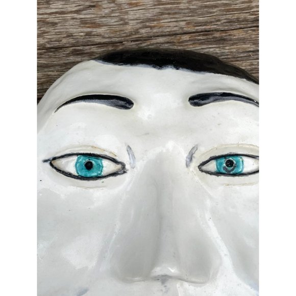 Vintage Asian Japanese Plaster Face Mask Wall Decor - Picture 2 of 11